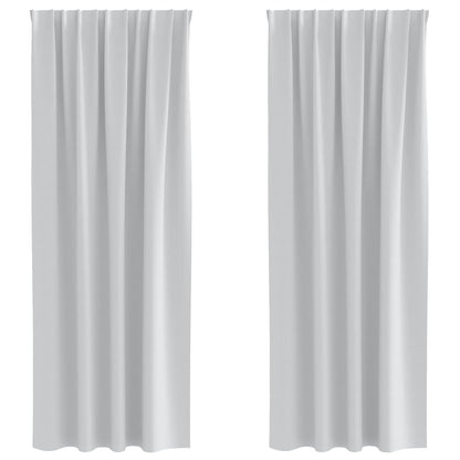 Vorhänge mit Vorhängen 2 pcs Hellgrau Polyester