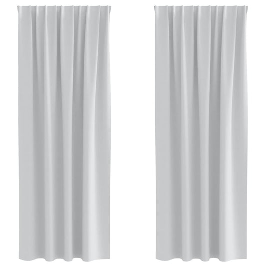 Vorhänge mit Vorhängen 2 pcs Hellgrau Polyester