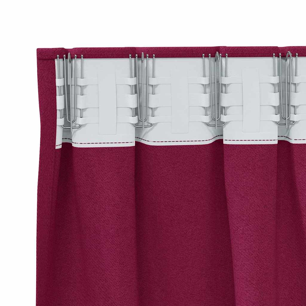 Vorhänge mit Vorhängen 2 pcs Weinrot Polyester