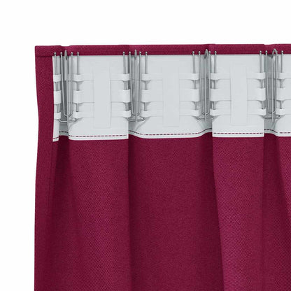 Vorhänge mit Vorhängen 2 pcs Weinrot Polyester