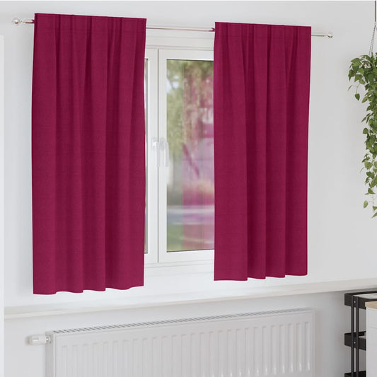 Vorhänge mit Vorhängen 2 pcs Weinrot Polyester