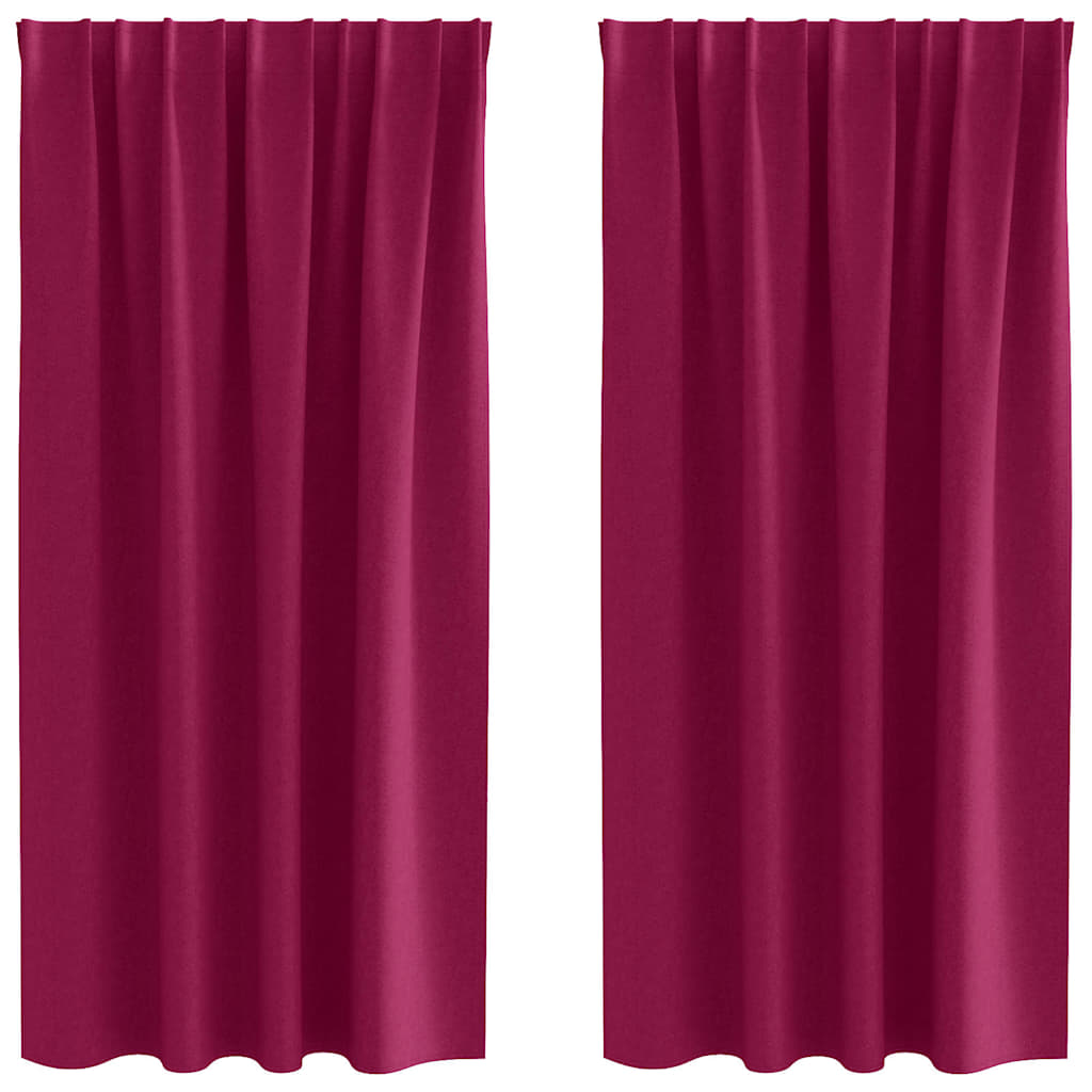 Vorhänge mit Vorhängen 2 pcs Weinrot Polyester