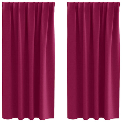 Vorhänge mit Vorhängen 2 pcs Weinrot Polyester