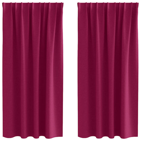 Vorhänge mit Vorhängen 2 pcs Weinrot Polyester