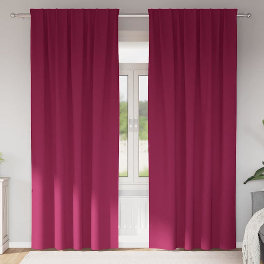 Vorhänge mit Vorhängen 2 pcs Weinrot Polyester