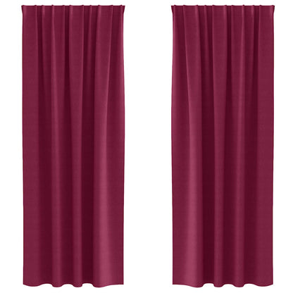 Vorhänge mit Vorhängen 2 pcs Weinrot Polyester