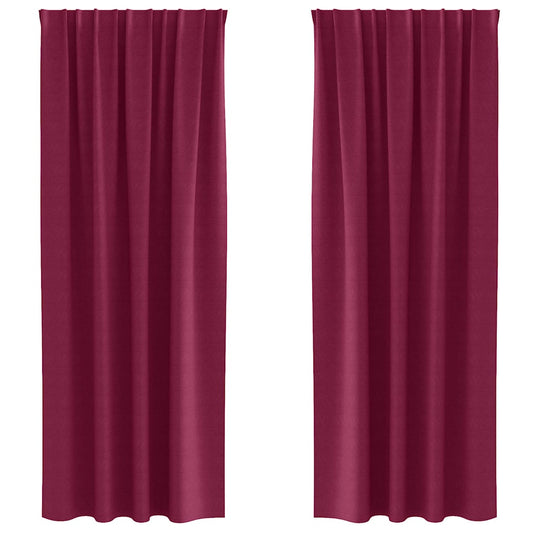 Vorhänge mit Vorhängen 2 pcs Weinrot Polyester