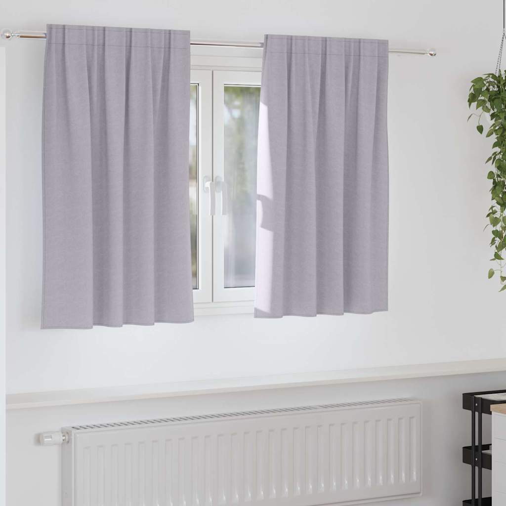 Vorhänge mit Vorhängen 2 pcs Metallgrau Polyester