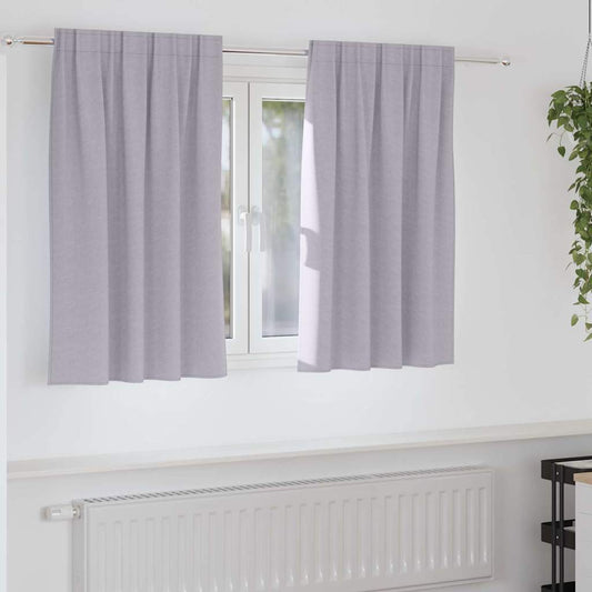 Vorhänge mit Vorhängen 2 pcs Metallgrau Polyester