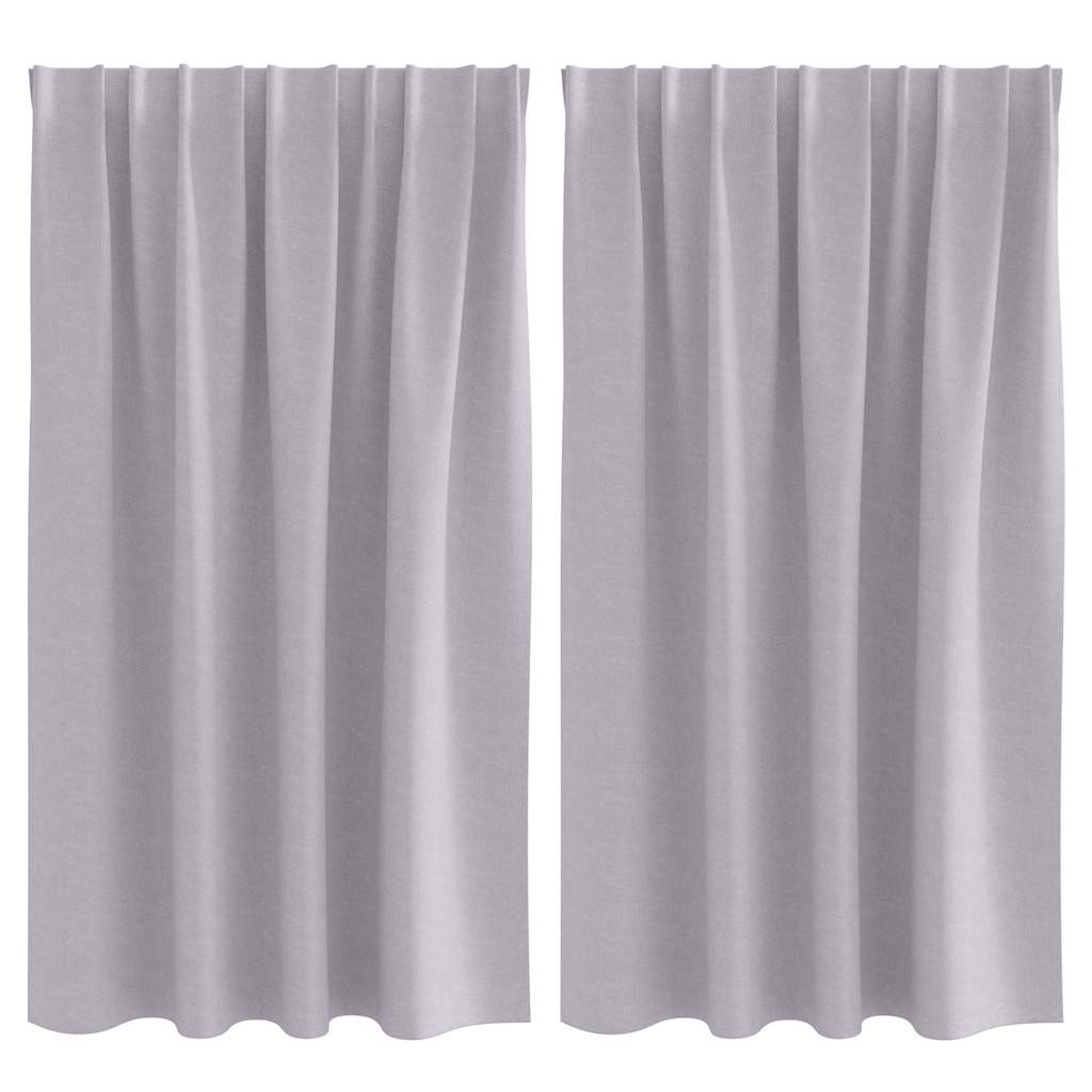 Vorhänge mit Vorhängen 2 pcs Metallgrau Polyester
