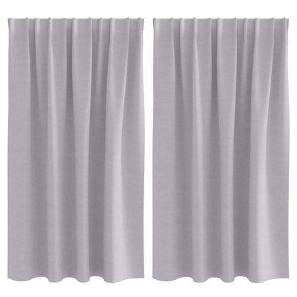 Vorhänge mit Vorhängen 2 pcs Metallgrau Polyester