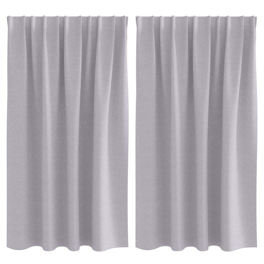 Vorhänge mit Vorhängen 2 pcs Metallgrau Polyester