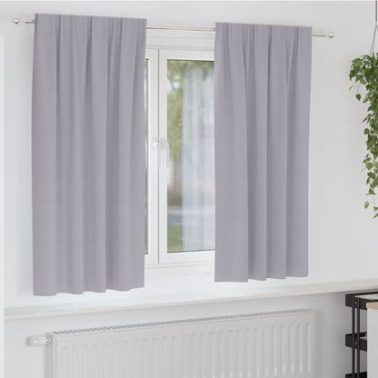 Vorhänge mit Vorhängen 2 pcs Metallgrau Polyester