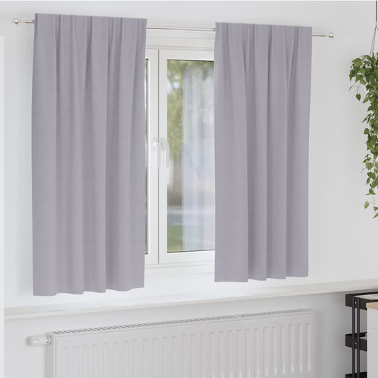 Vorhänge mit Vorhängen 2 pcs Metallgrau Polyester
