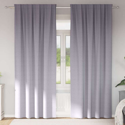 Vorhänge mit Vorhängen 2 pcs Metallgrau Polyester