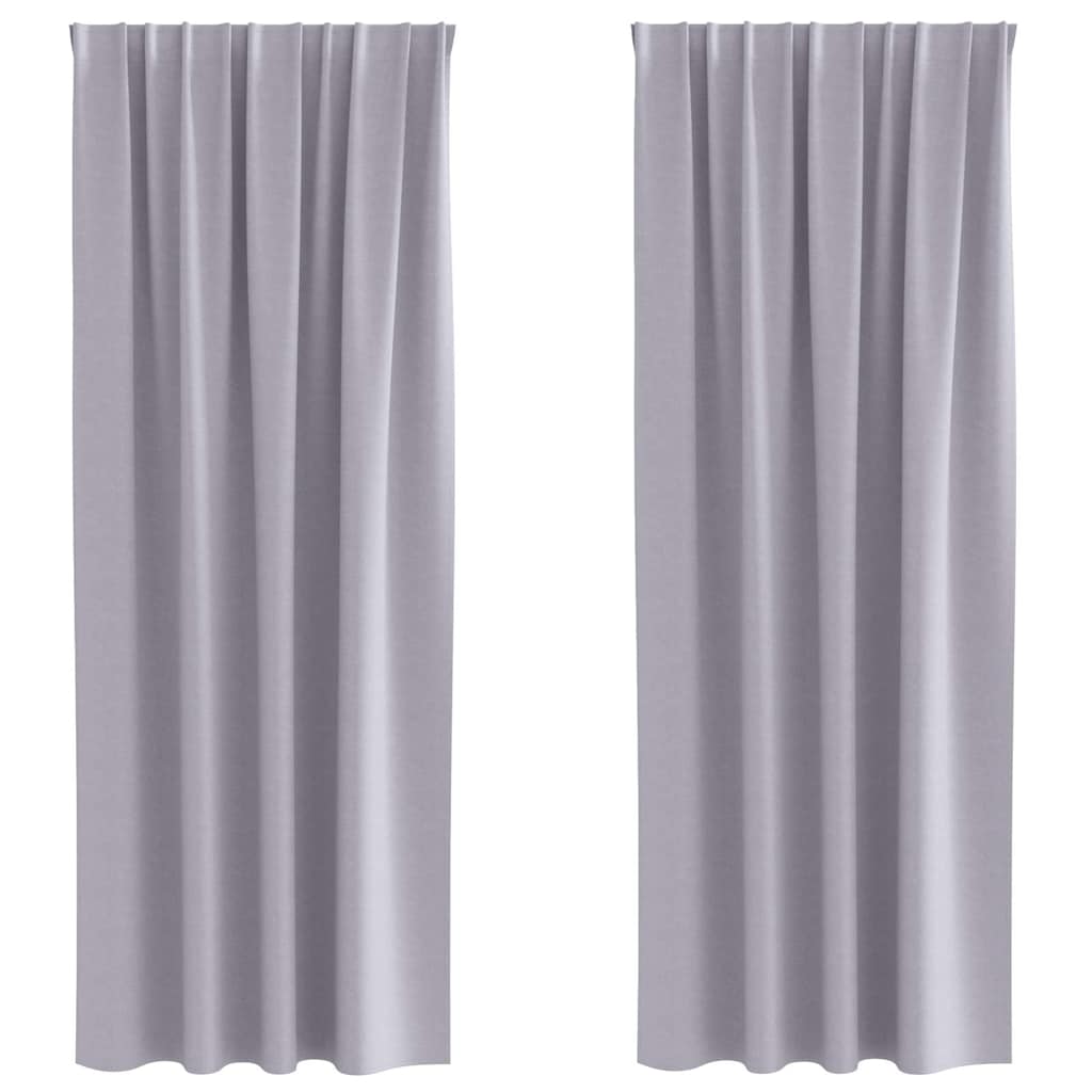 Vorhänge mit Vorhängen 2 pcs Metallgrau Polyester