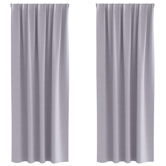 Vorhänge mit Vorhängen 2 pcs Metallgrau Polyester
