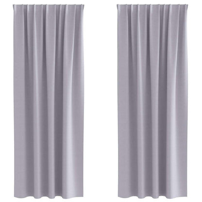 Vorhänge mit Vorhängen 2 pcs Metallgrau Polyester