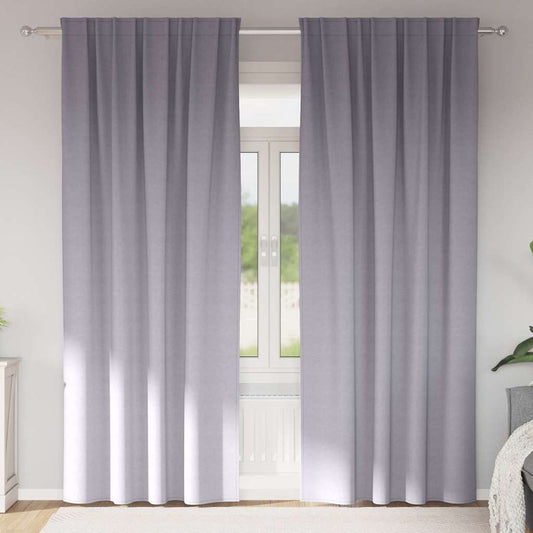 Vorhänge mit Vorhängen 2 pcs Metallgrau Polyester
