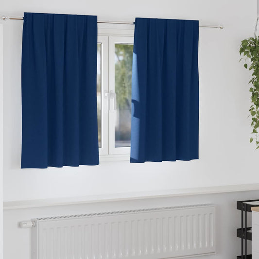 Vorhänge mit Vorhängen 2 pcs Dunkelblau Polyester