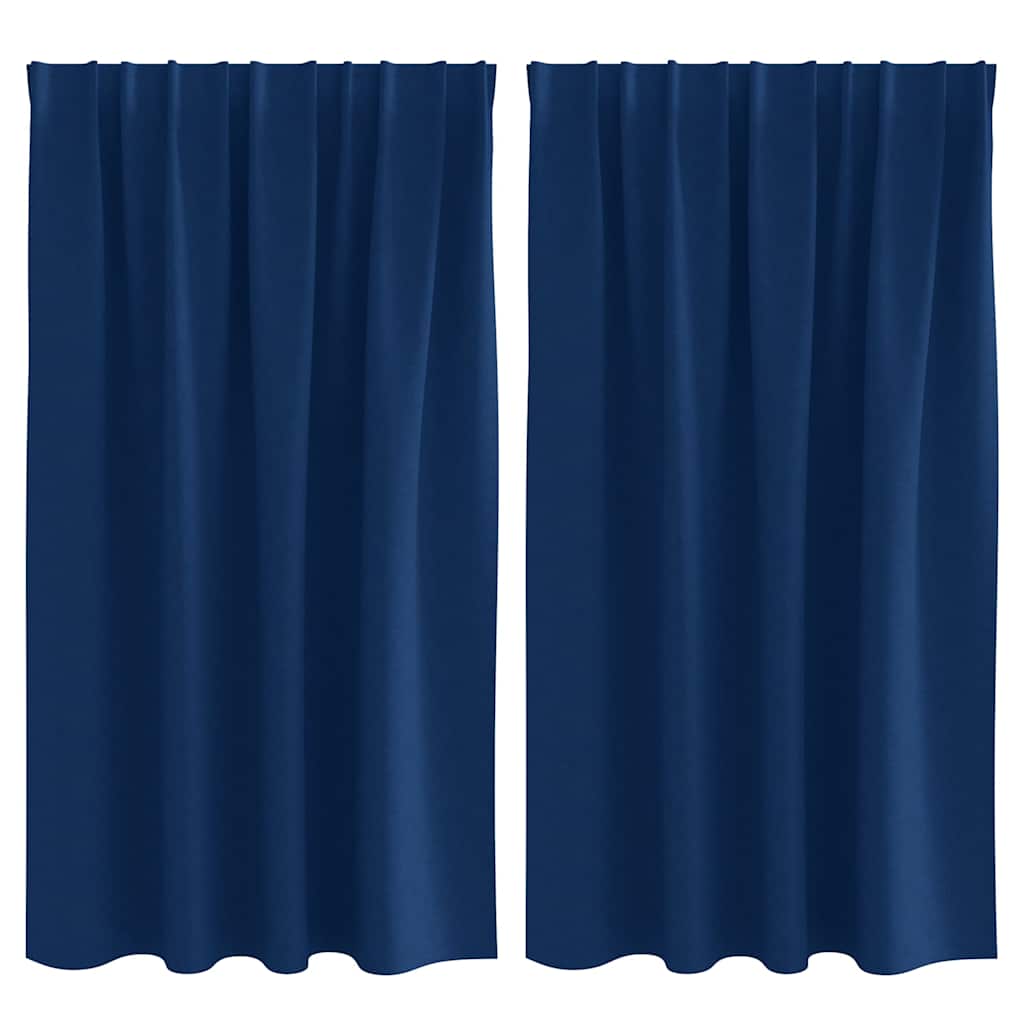 Vorhänge mit Vorhängen 2 pcs Dunkelblau Polyester