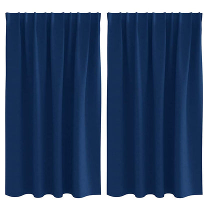 Vorhänge mit Vorhängen 2 pcs Dunkelblau Polyester
