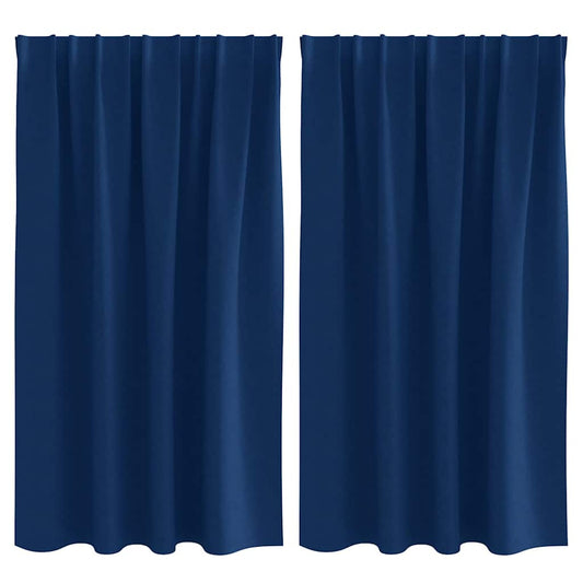 Vorhänge mit Vorhängen 2 pcs Dunkelblau Polyester