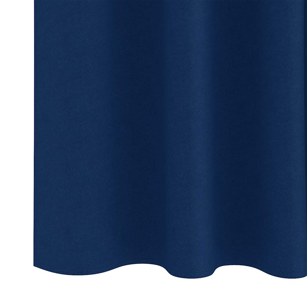Vorhänge mit Vorhängen 2 pcs Dunkelblau Polyester