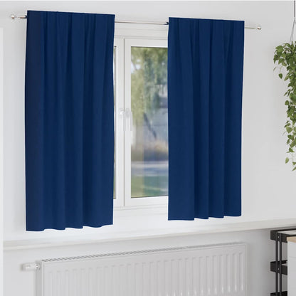 Vorhänge mit Vorhängen 2 pcs Dunkelblau Polyester