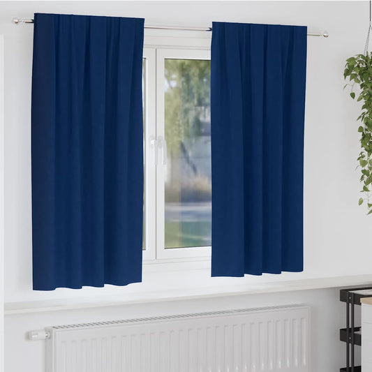 Vorhänge mit Vorhängen 2 pcs Dunkelblau Polyester