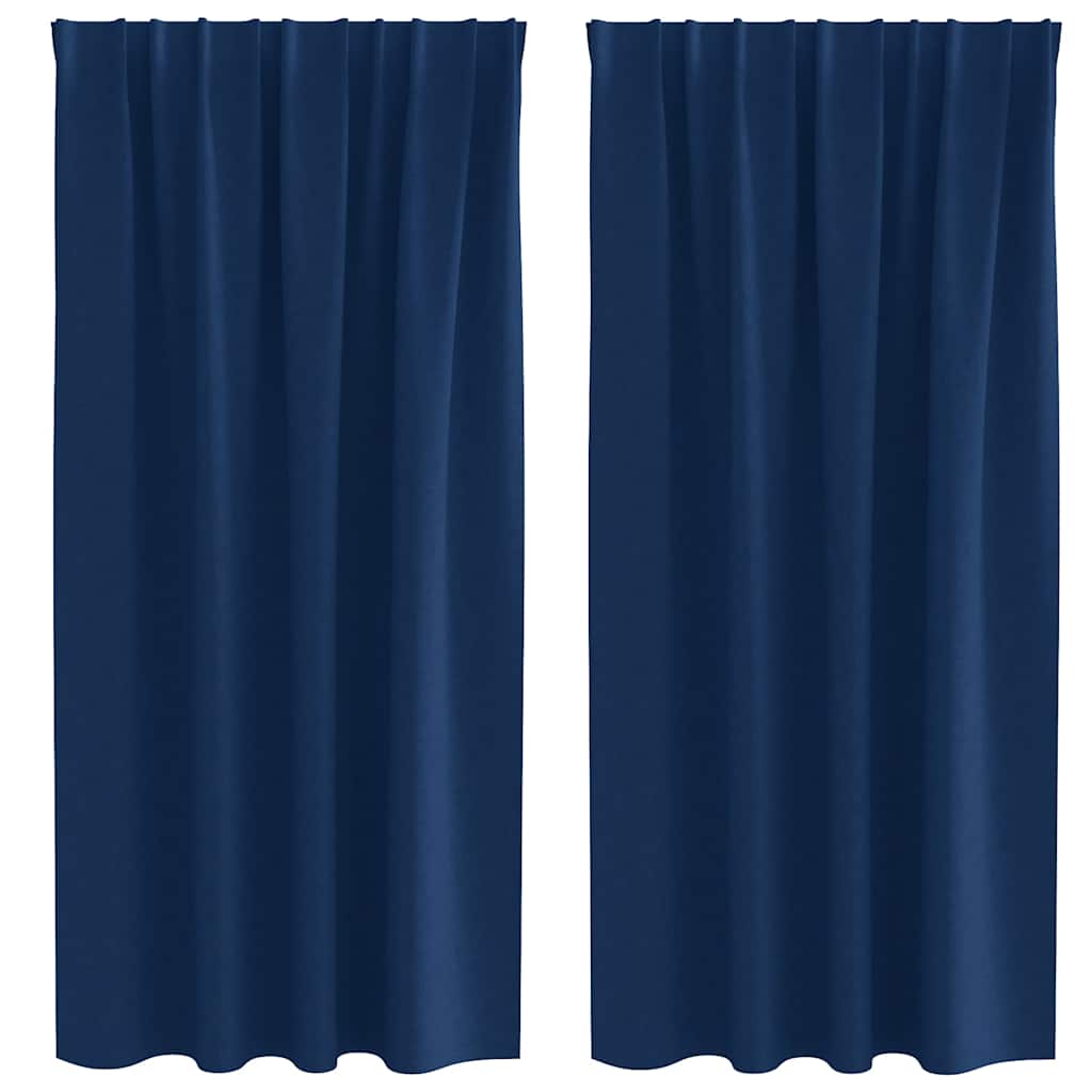Vorhänge mit Vorhängen 2 pcs Dunkelblau Polyester