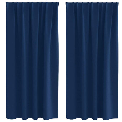 Vorhänge mit Vorhängen 2 pcs Dunkelblau Polyester