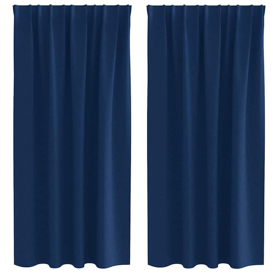 Verdunkelungsvorhänge mit Vorhängen Dunkelblau Polyester