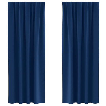 Vorhänge mit Vorhängen 2 pcs Dunkelblau Polyester