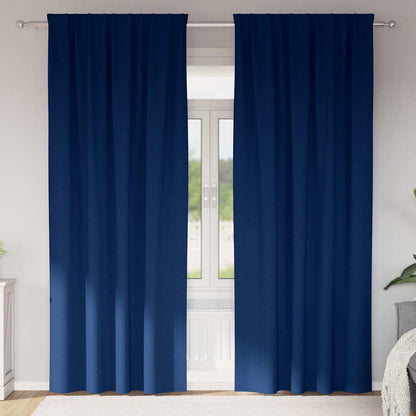Vorhänge mit Vorhängen 2 pcs Dunkelblau Polyester