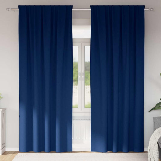 Vorhänge mit Vorhängen 2 pcs Dunkelblau Polyester