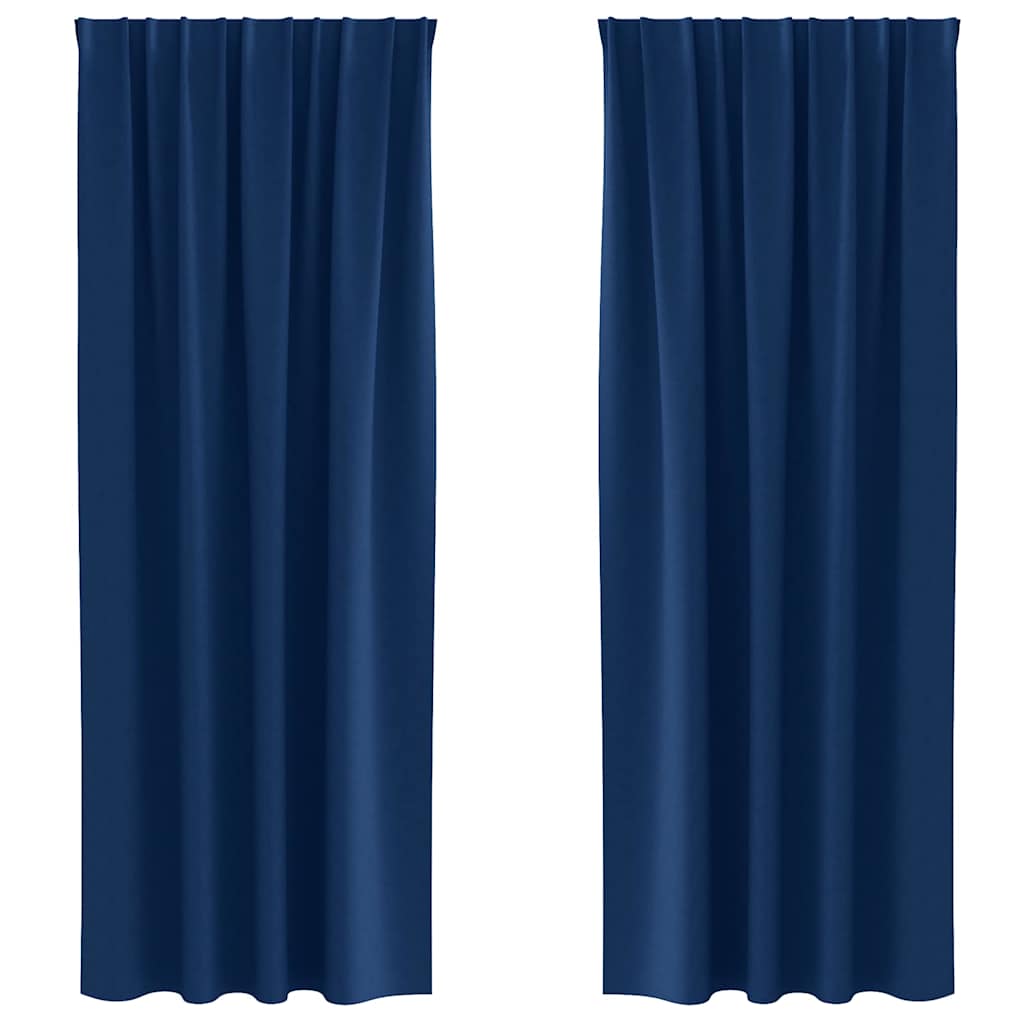 Vorhänge mit Vorhängen 2 pcs Dunkelblau Polyester