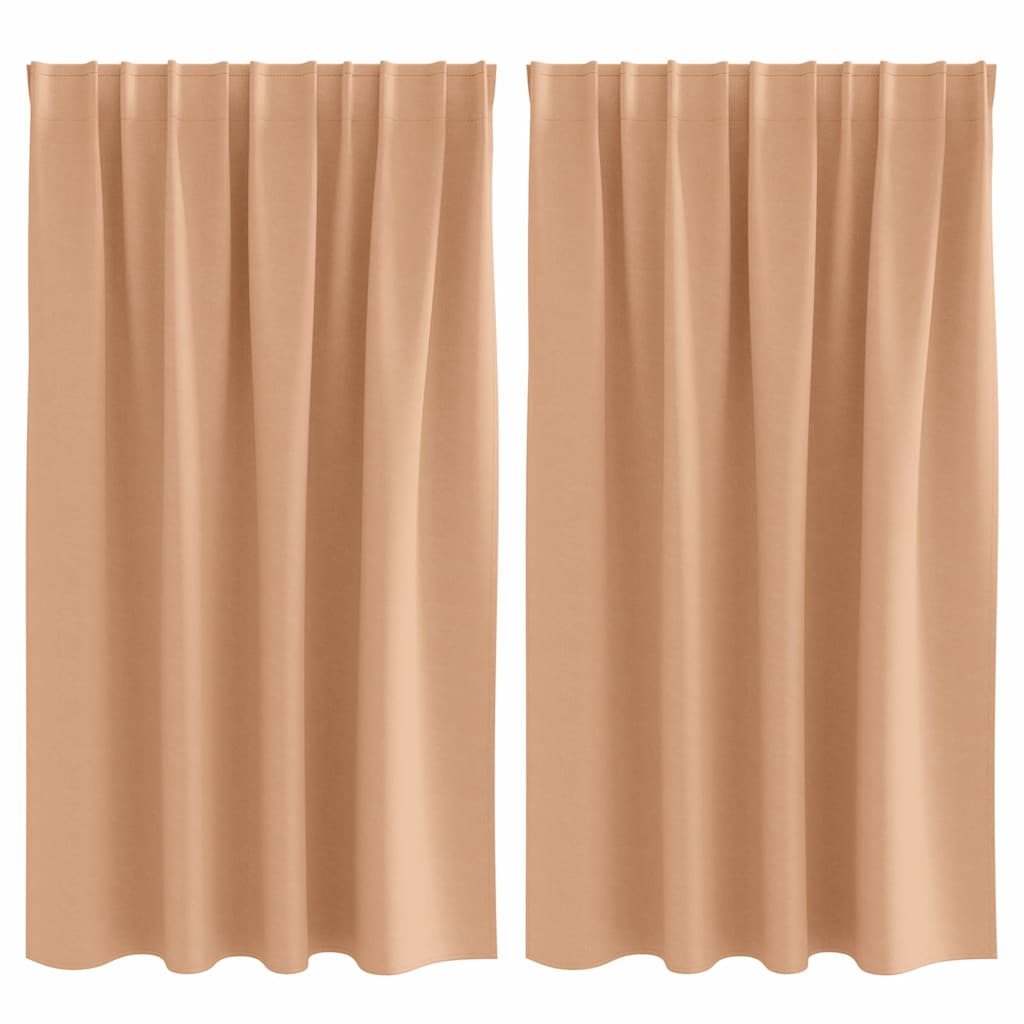 Vorhänge mit Vorhängen 2 pcs Hellbraun Polyester