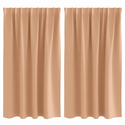 Vorhänge mit Vorhängen 2 pcs Hellbraun Polyester