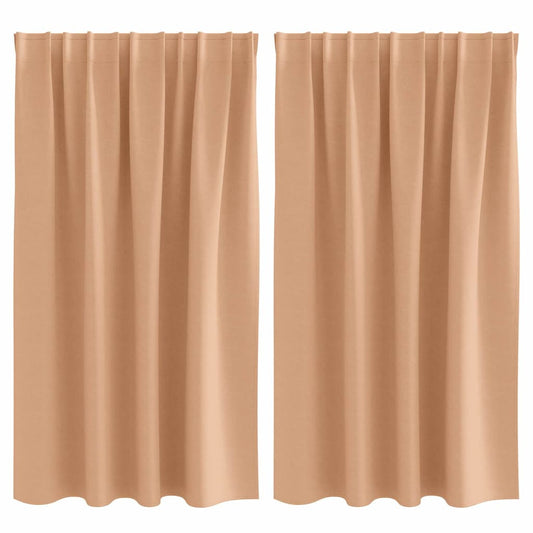 Vorhänge mit Vorhängen 2 pcs Hellbraun Polyester