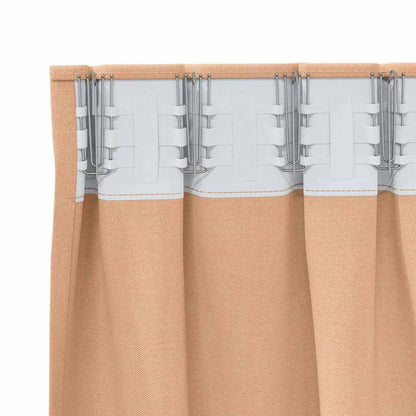 Vorhänge mit Vorhängen 2 pcs Hellbraun Polyester