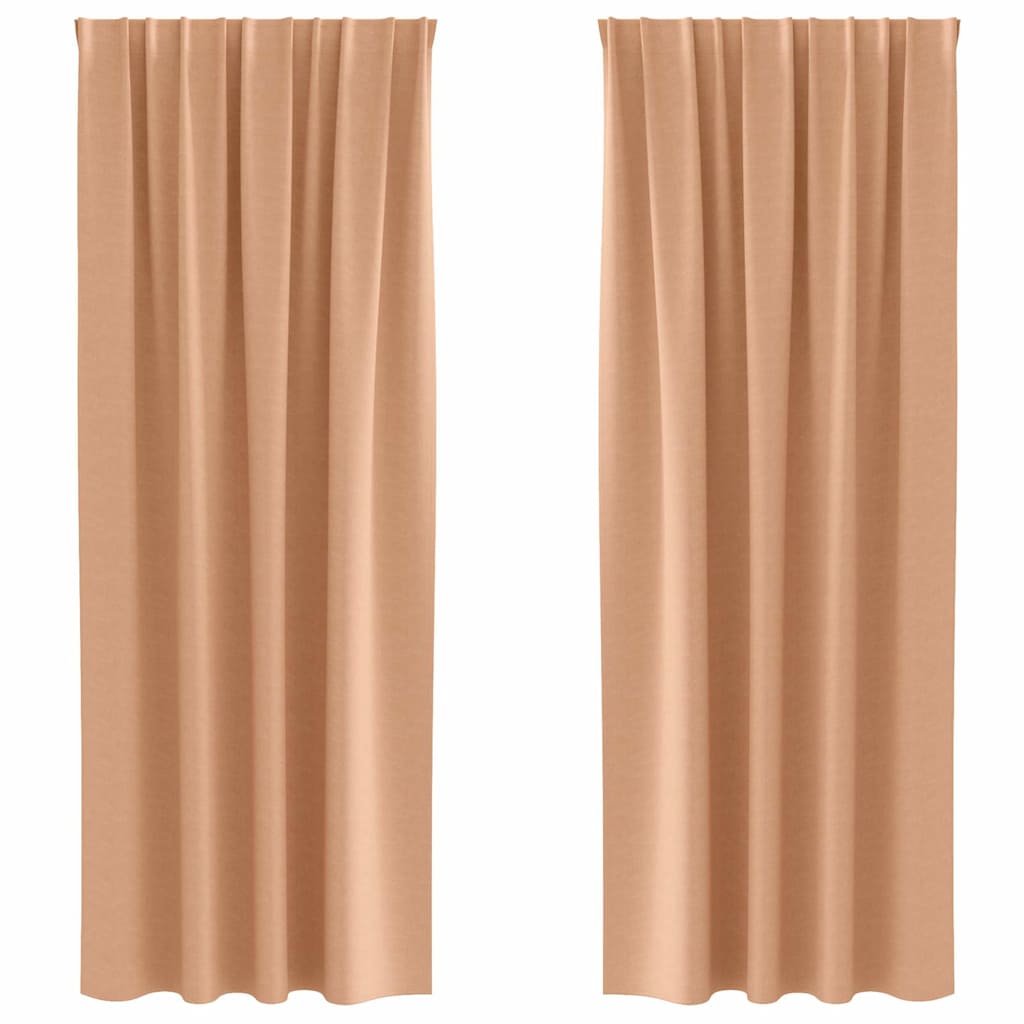 Vorhänge mit Vorhängen 2 pcs Hellbraun Polyester