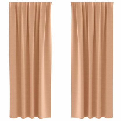 Vorhänge mit Vorhängen 2 pcs Hellbraun Polyester