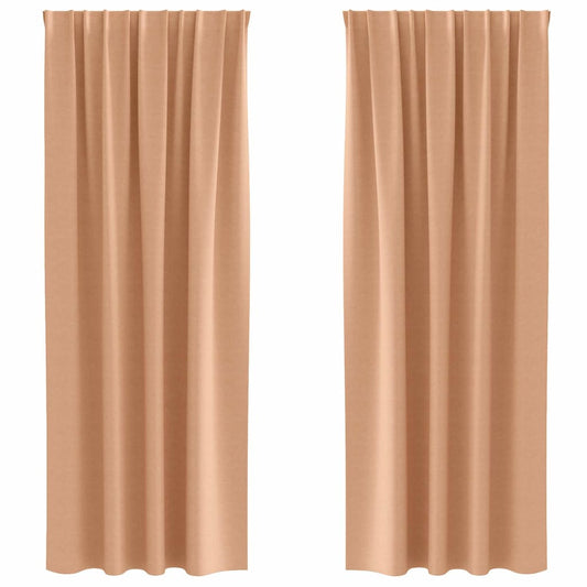 Vorhänge mit Vorhängen 2 pcs Hellbraun Polyester