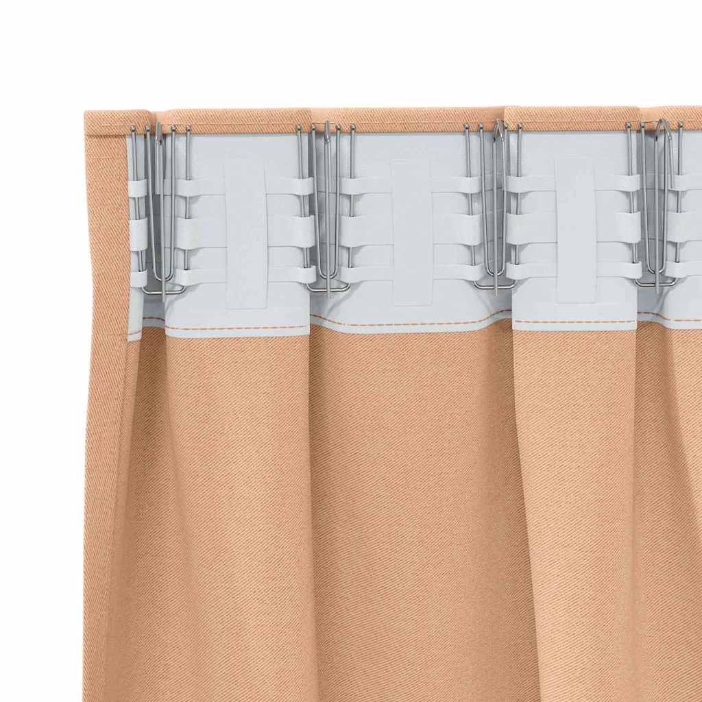 Vorhänge mit Vorhängen 2 pcs Hellbraun Polyester