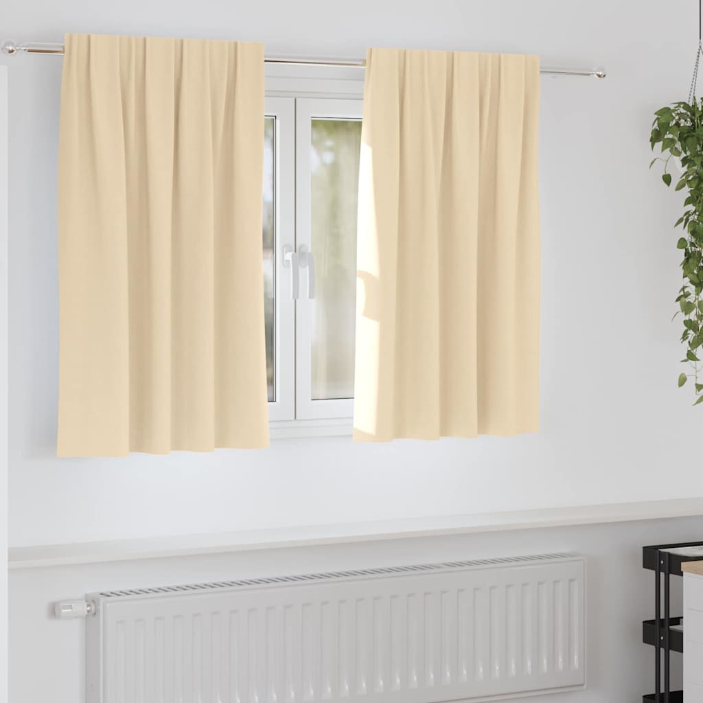 Vorhänge mit Vorhängen 2 pcs Creme Polyester