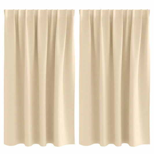 Vorhänge mit Vorhängen 2 pcs Creme Polyester