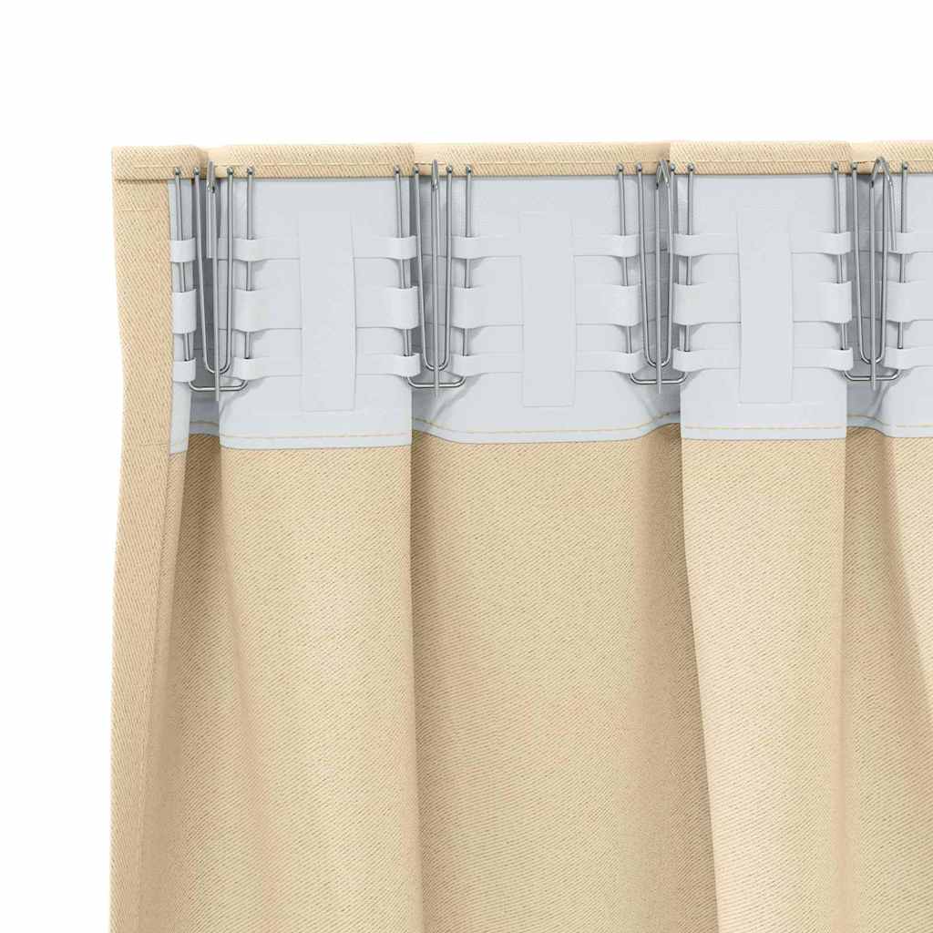 Vorhänge mit Vorhängen 2 pcs Creme Polyester