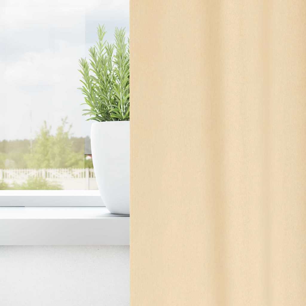 Verdunkelungsvorhänge mit Vorhängen Creme Polyester