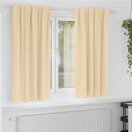 Vorhänge mit Vorhängen 2 pcs Creme Polyester